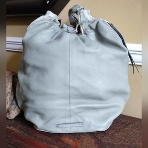 Lucky Brand Seafoam Green Lamb Leather Bucket Handbag